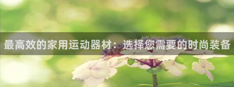 意昂体育4软件：最高效的家用运动器材：选择您需要的时尚装备