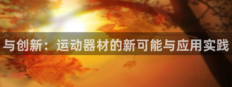 意昂4娱乐：与创新：运动器材的新可能与应用实践