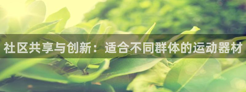 意昂4集团：社区共享与创新：适合不同群体的运动器材